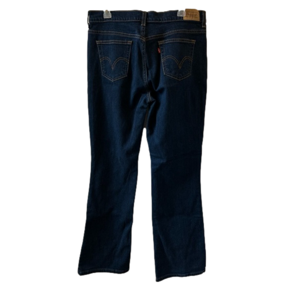 Levi’s 515 Women’s Jeans Dark Wash Size 12 Long Bootcut Five Pocket Denim EUC - Picture 4 of 7